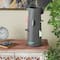 16” Black & Multicolor Half Moon Accents Textured Ceramic Vase